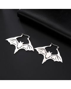 Titanium Steel Cut Bat Earrings