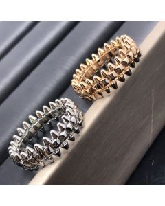 Popular Men's And Women's Universal V Gold CNC Bullet Ring