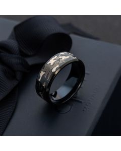 Camouflage Tri-color Ring Military Fan Titanium Steel Jewelry