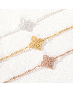 Women's Hollow Four-leaf Clover Stainless Steel Bracelet