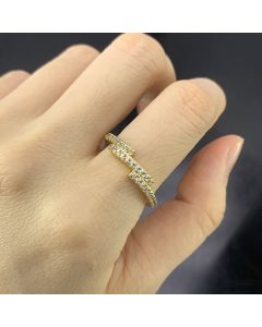 Women's Three-row Full Rhinestone Zircon Micro-inlaid Ring