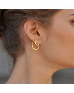 Trend Ins Wind Alloy Geometric Double Round Earrings