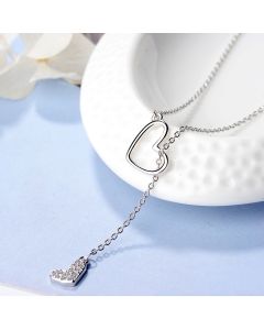Double Love Adjustable Short Sweater Chain Necklace