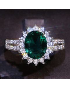 Frosty wind oval ring ring