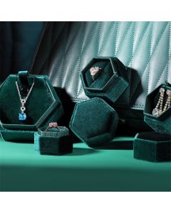 Hexagon Flannel Portable Jewelry Storage Display Box