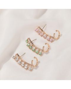 Crystal Ear Clip Drop Tassel Earrings Integrated Earrings