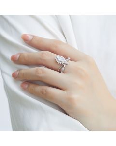 S925 Sterling Silver Inlaid Dan-shaped Zircon Exaggerated Jewelry