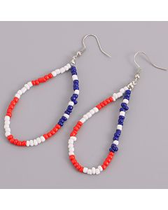 Bohemian Colorful Rice Bead Pendant Earrings Women