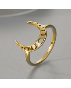 Women's Crescent Stainless Steel Ring