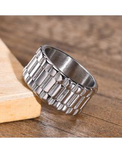 Stainless Steel Strap Ring Golden Women's Men's Universal Wide Index Finger Ring Hip Hop Cool Accessories