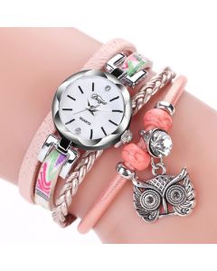Hand Woven Owl Pendant Bracelet Watch