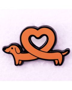 Dachshund Love Brooch Pet Badge Pin Accessories