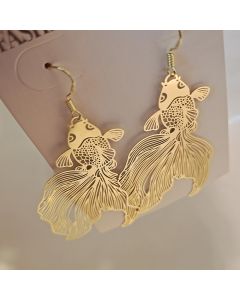 Koi Goldfish Ji Niche Earrings Personalized Fish Tail