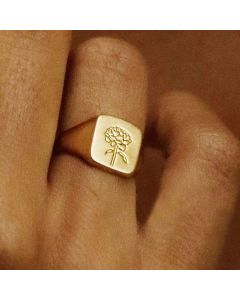 Jewelry Carved Flower Metal Ring Band Ladies