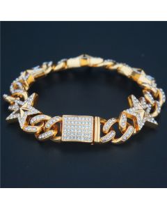 Hipster Five-pointed Star Cuban Link Chain Bracelet