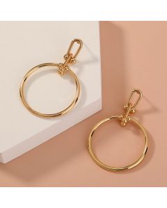 Cold Wind Metal Texture Retro U-shaped Earrings Simple And Versatile Hoop Earrings