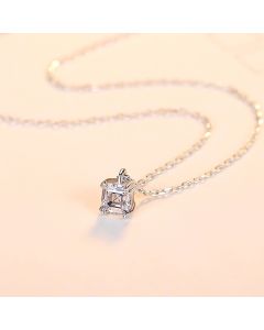 S925 Silver Pendant Four Prong Zircon Necklace