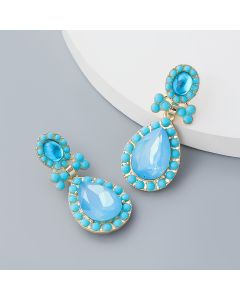 Acrylic And Diamond Geometric Earrings