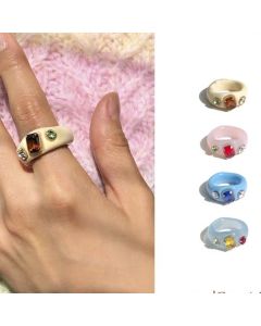 Customized Niche Vintage Acrylic Diamond Ring