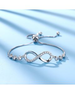 Classic Heart-shaped Zircon Eternal Bracelet Women's Unlimited Love Eight Words