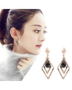 Temperament Net Red Long Silver Needle Earrings