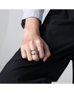 Embossed Cross Functional Titanium Steel Bottle Opener Ring