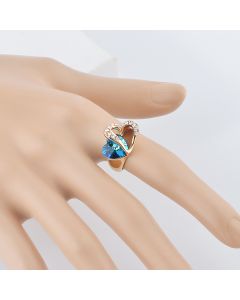 Sapphire Crystal Sea Heart Diamond Ring