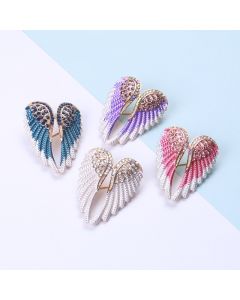 Diamond Angel Wings Brooch Multicolor