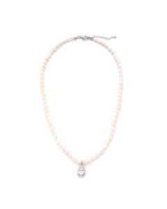 Vintage Freshwater Pearl Necklace Female Starfish Drop Square Zircon Pendant