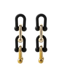 Geometric U-shaped Horseshoe Chain Earrings