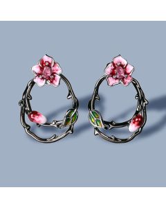 Alice Flower Fairy Earrings Niche Temperament Enamel Palace Fairyland Fairy Earrings
