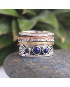 Thai Silver Bohemian Carving Ring Hollow Vintage