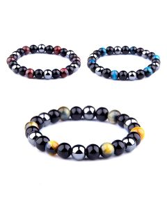 Tiger Eye Men's Bracelet Obsidian