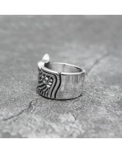 Steel Feather Wings Motorcycle Men's Ring