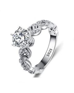 Stylish zircon ring High-grade platinum-plated ladies dress