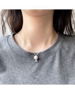 Cute Rabbit Pearl Necklace Female S925 Sterling Silver Freshwater Pearl Clavicle Chain
