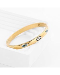 Vintage Gold Colorful Oil Necklace Enamel Eye Buckle Bracelet