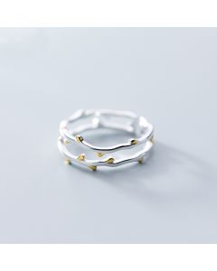 Literature And Art Double-layer Branch Ring Temperament Index Finger Ring