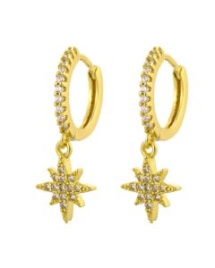 Silver Shiny  Star Hoop Earrings For Women Hot Danity Gold Silver Color Party Jewelry