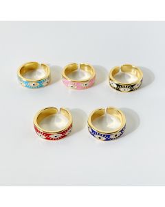Hip Hop Fashion Gold Plated Oil Eye Ring