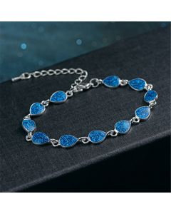 New Waterdrop Inlaid Opal Silver Bracelet