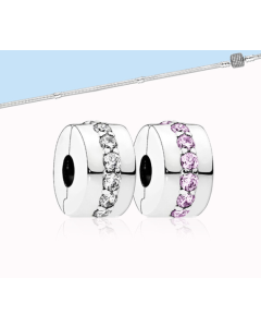 S925 Silver smear two rows of diamond positioning clip