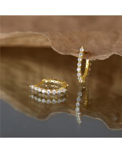 Women's S925 Sterling Silver Geometric Zircon Rhinestone Earrings