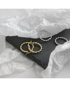 S925 Sterling Silver Handmade Twist Earrings