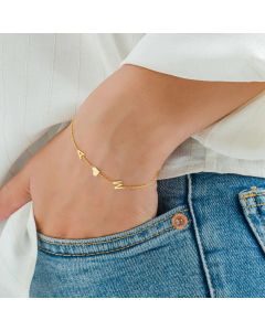Custom Letters Name Bracelets For Women Men Kid Stainless Steel Gold Color Initials Heart Bracelet Jewelry Birthday Gift