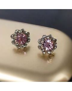 Exquisite Small Full Drilled Earrings Sun Flower