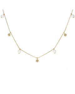 Temperament Light Luxury Pearl Star Clavicle Chain