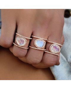 Irregular natural moonstone ring