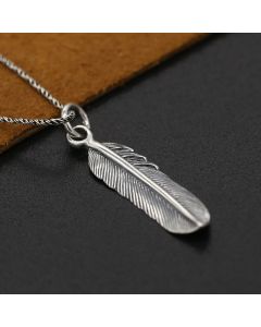 Vintage Thai Silver Eagle Wings Small Size Feather Pendant
