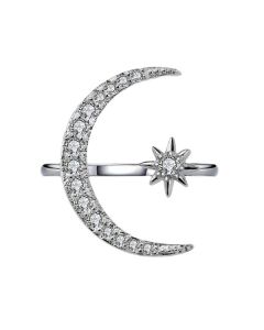 European and American fashion jewelry with zircon stars and moon rings
